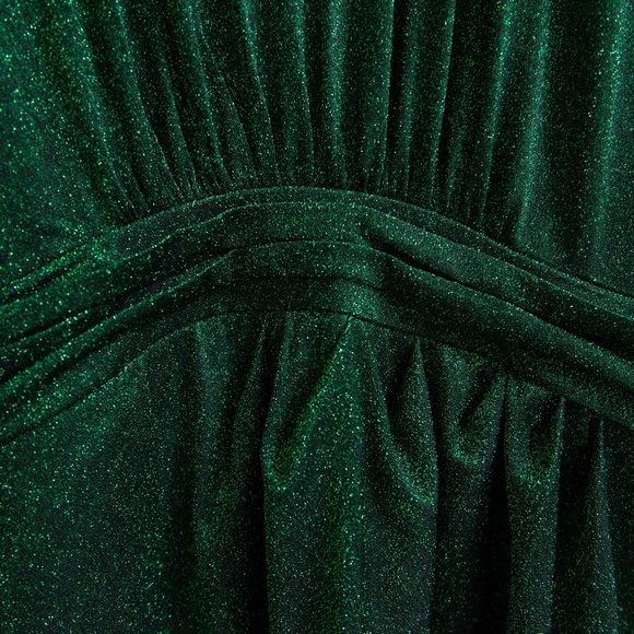 Eloquii Lurex Shimmer Dress in Green - Picture 4 of 10
